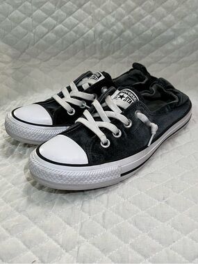 Converse Shoreline Velvet Low Top Sneakers - Black & White